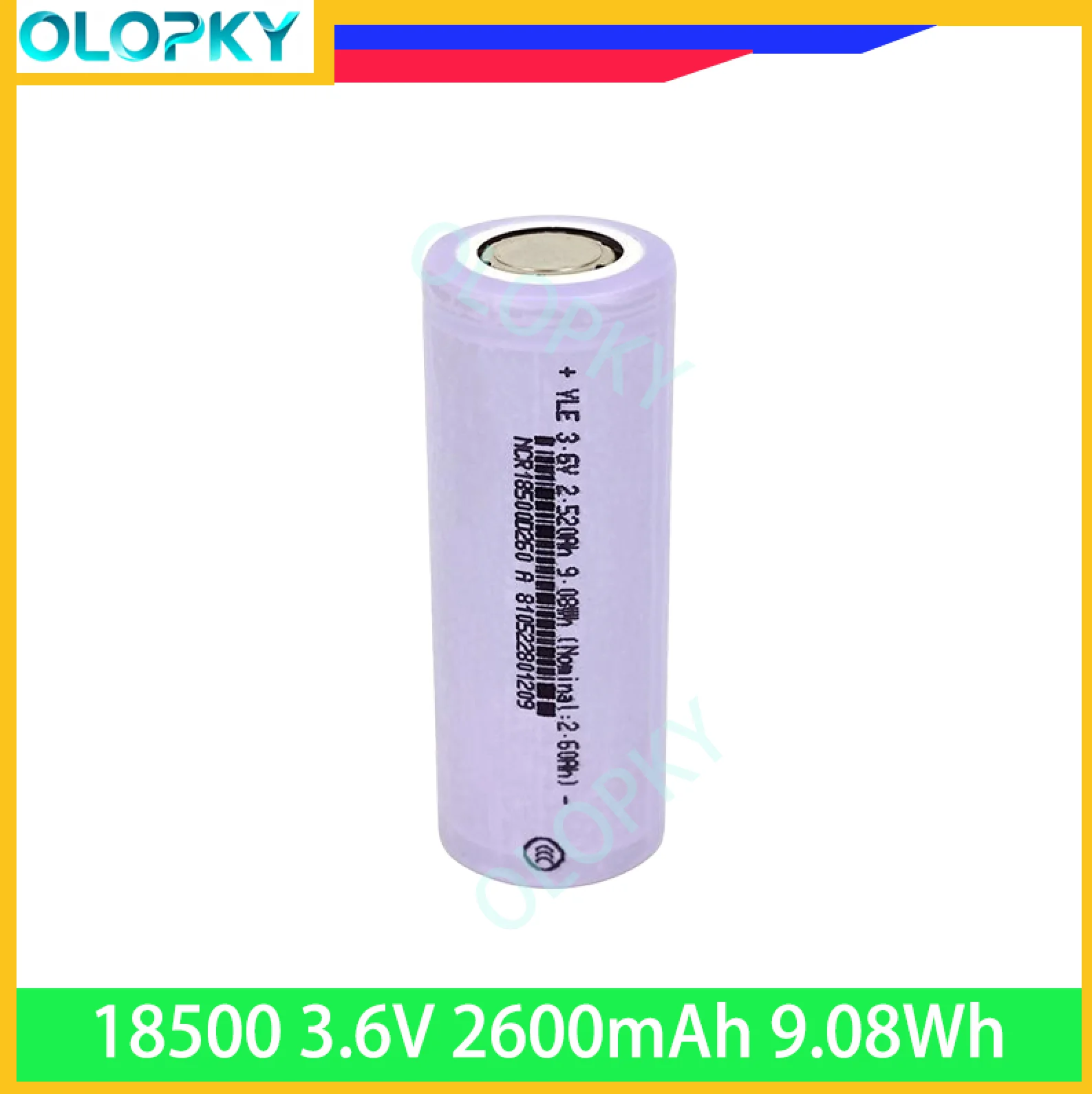 18500 3.7V 2600mAh  Lithium Cell Suitable sweeper vapes LED Camera High Capacity Flashlight DIY 7.4V 12V 14.6V 18V 24V 36V Pack