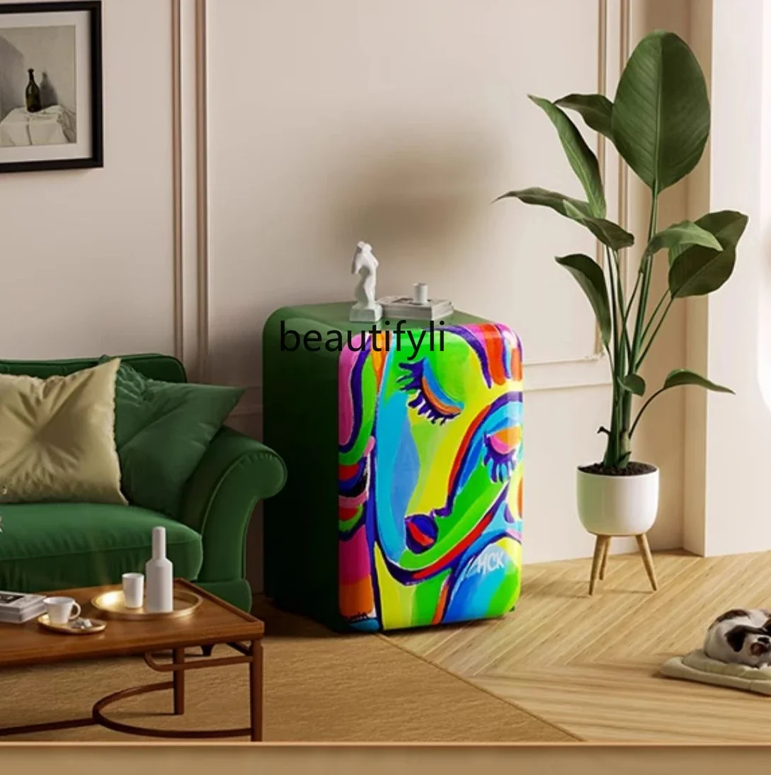 

Retro refrigerator, art design home living room small mini, high value