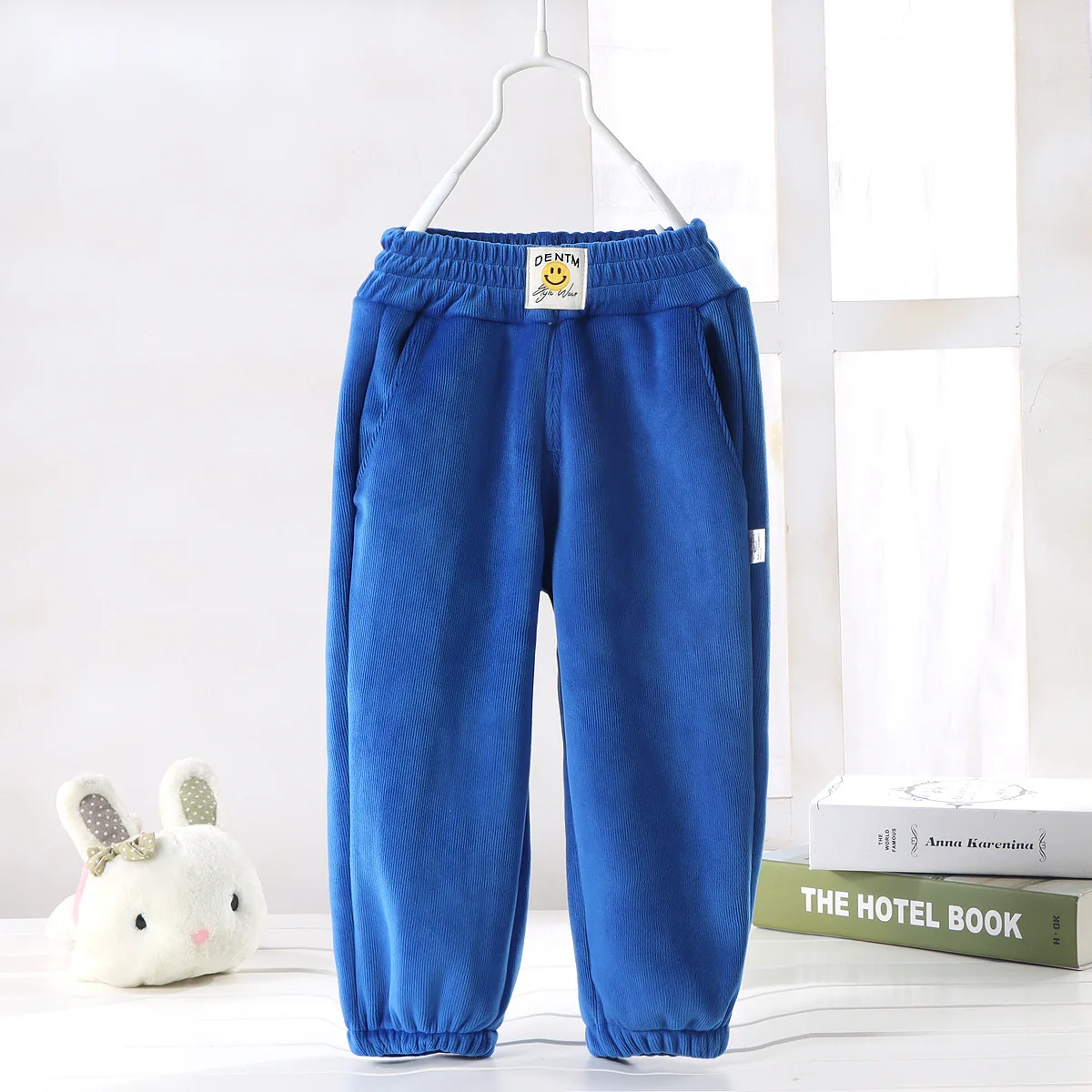 Children's Fleece Pants for Autumn and Winter, Boys' Sanitary Pants, Girls' Sports Pants, Thickened One-piece Fleece Warm Pants