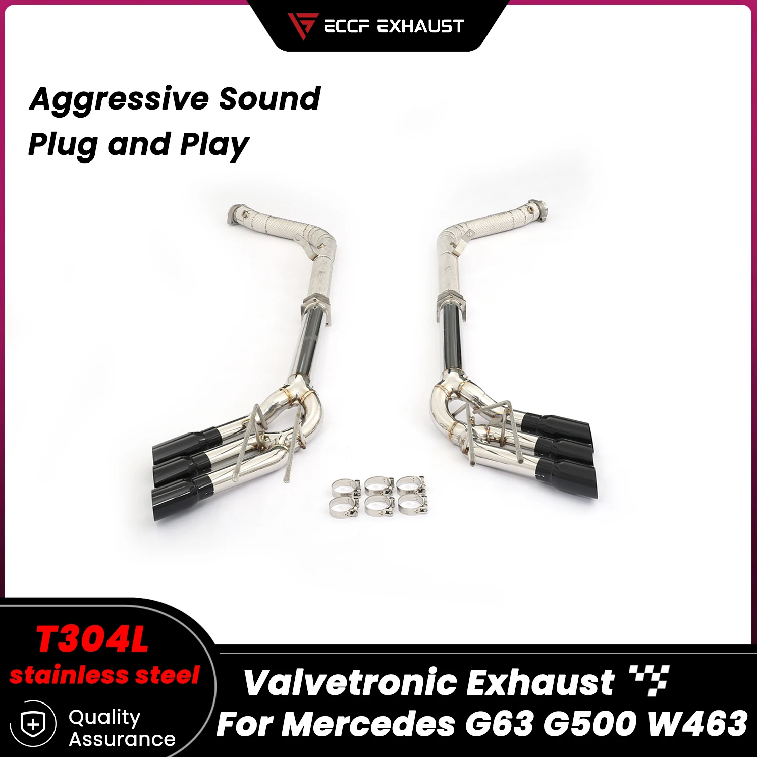 

Sporty Exhaust Catback Exhaust With Downpipe For Mercedes G63 G500 W463 Performance Upgrade Easy Installation