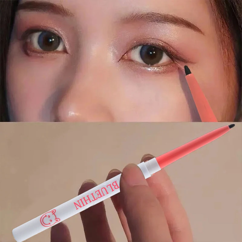 1pcde secagem rápida delineador ferramenta de maquiagem para mulheres delineador sólido seda sombra caneta, longa duração à prova dsweatágua sweatproof anti manchas