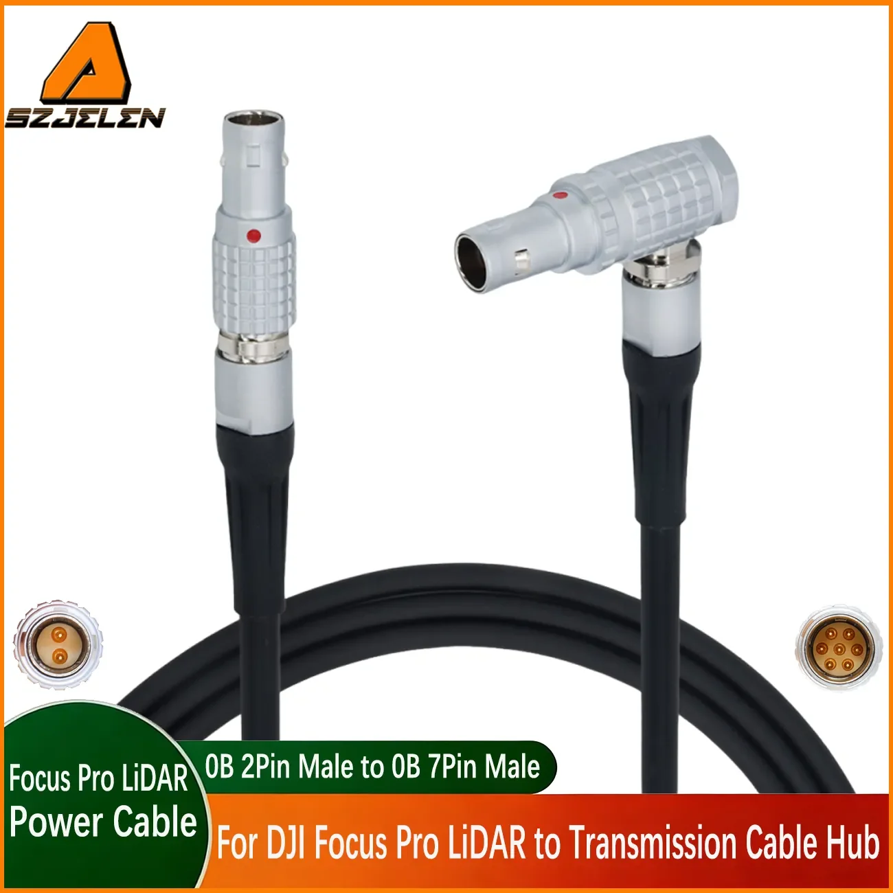 D-tap/0B 2Pin/RS 3Pin to 0B 7Pin Male Power Cable for DJI Focus Pro LiDAR to Transmission Cable Hub