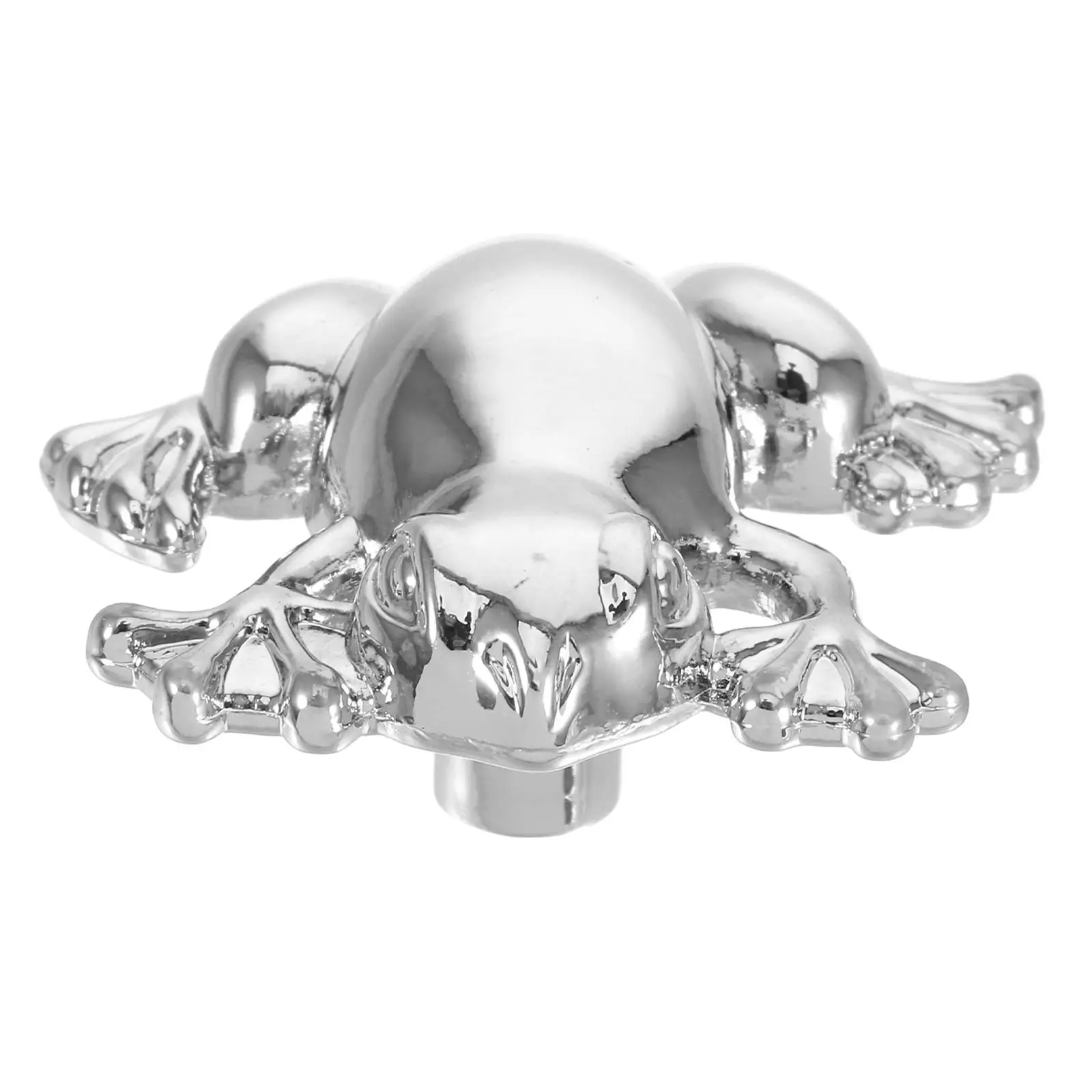 

Cartoon Frog Cabinet Knobs Wardrobe Handles Silver Color Animal Design Durable Material Versatile Use Closet Hardware