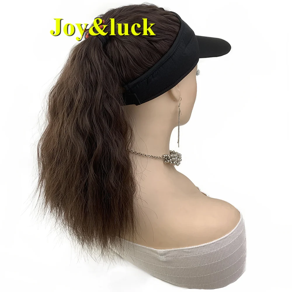 Synthetic Natural Curly Baseball Cap Wig Black Ponytail Extension  Daily  Hat  Wigs For  Women