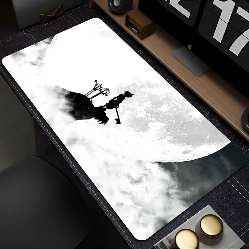 Black And White Anime Desktop Mat Office PC Gaming Accessories Keyboard Mouse Pad Laptop K-Kingdom Hearts Mousepad Gamer Carpet