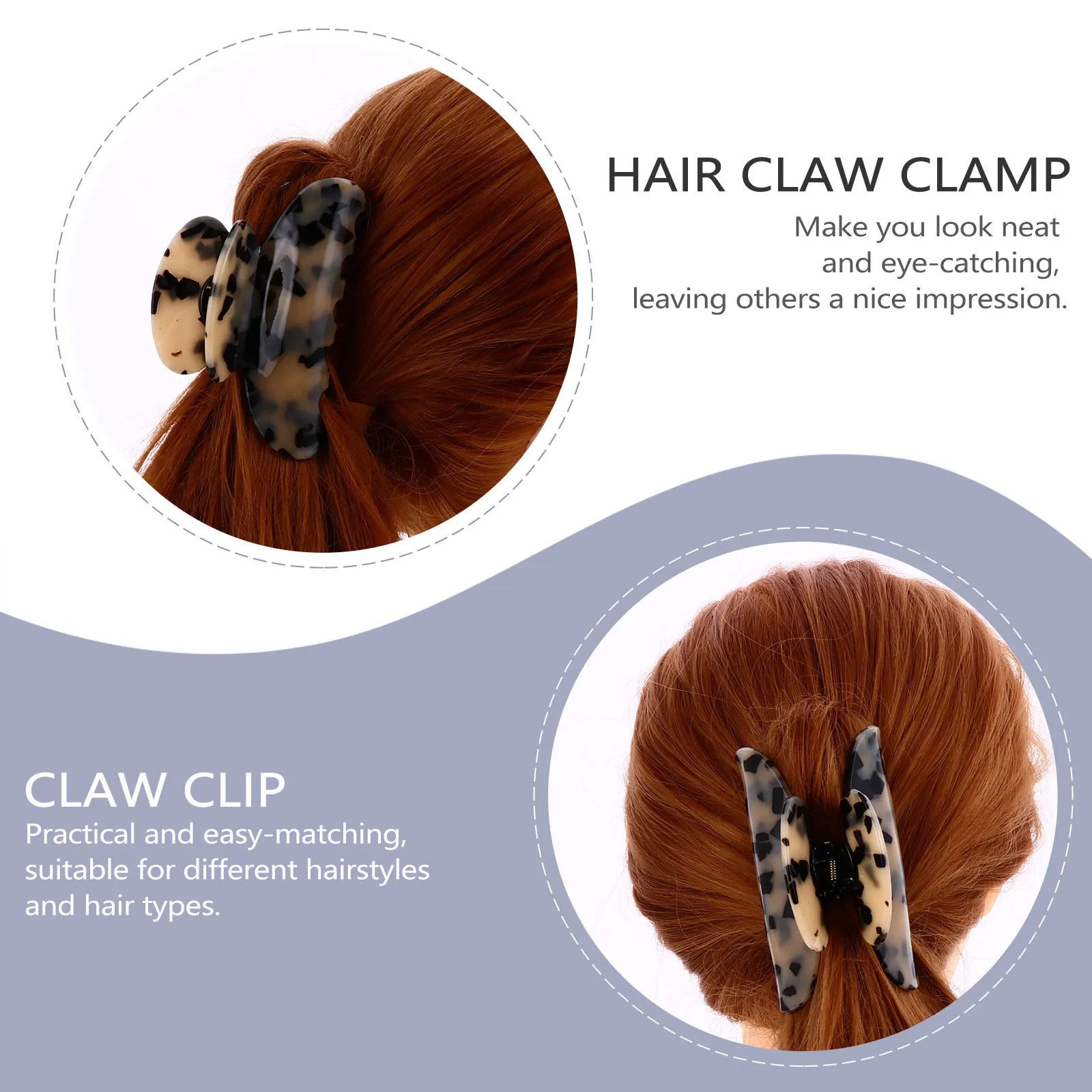 

1pc Marble Pattern Hair Clip Retro Acrylic Ponytail Clamp Jaw Barrette For Women Elegant Hair Accessory Decorative Claw