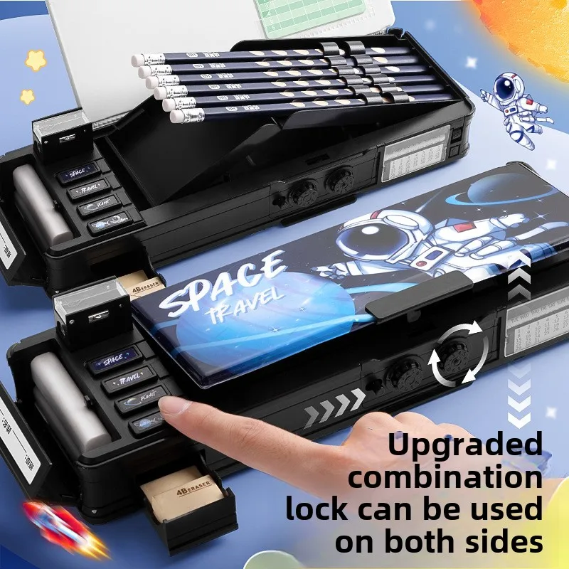 Multi Functional Stationery Box for Boys and Girls Children's Password Lock Pencil Box Toy Mechanism for Students