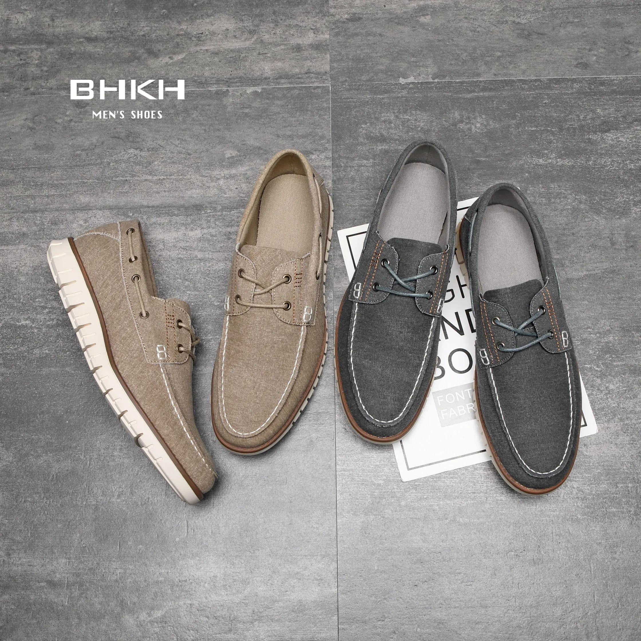 BHKH 2024 Autumn Canvas Loafers Shoes Fashion Men Casual Shoes  Comfy Smart casual shoes Work office Footwear Men Shoes