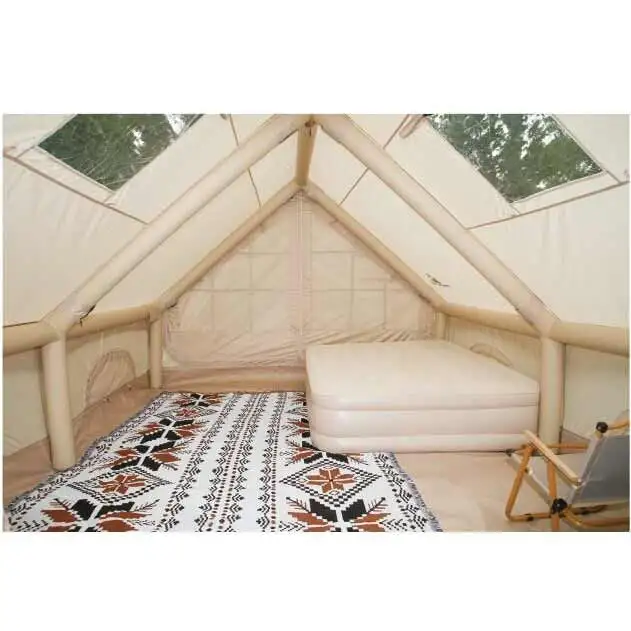 12 فاخر في الهواء الطلق غير نافذ للمطر التخييم أكسفورد النسيج المقصورة منزل خيمة هوائية قابلة للنفخ مع كوة ومنفذ موقد لحفلة الحدث