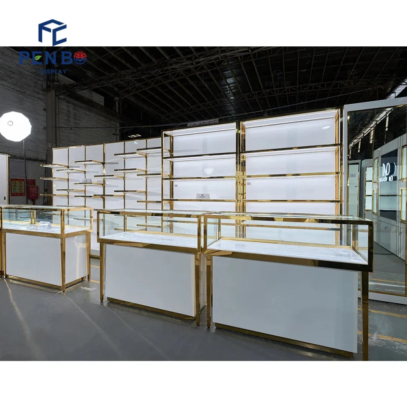 custom.Fashion Jewelry Window showcase Jewelry-showcases Luxury Modern Glass showcase Display Cabinet Jewelry