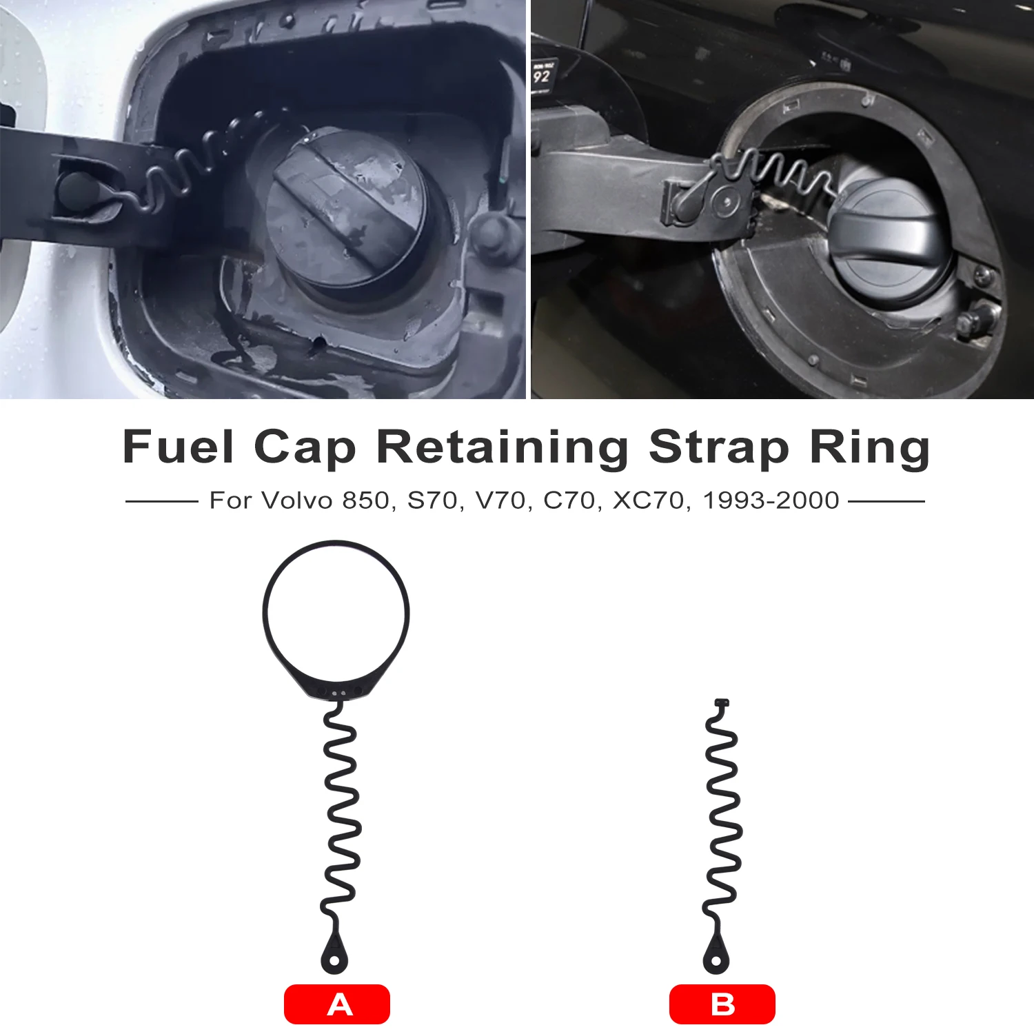 31336424 Black Petrol Fuel Cap Cable Strap Ring Fit For Volvo S60 S80 V70 XC70 2000-2008 Car Assesories