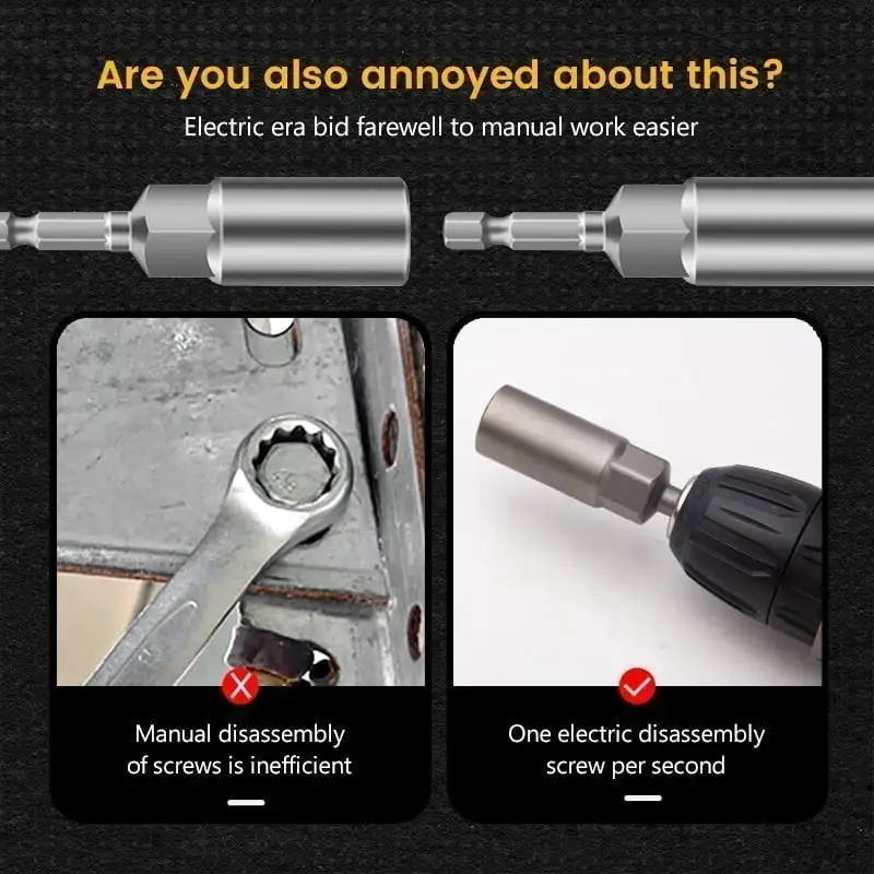 Hex Socket Sleeve Nozzles Nut Driver Set Screwdriver Deepen the wind batch head electric drill pneumatic screwdriver wrench nut