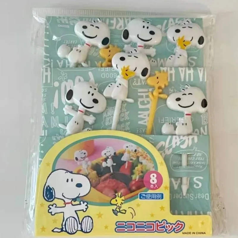 Snoopy-tenedor de fruta de pastel portátil para hombres y mujeres, estilo japonés, lindo, creativo, de dibujos animados, multifuncional, de aspecto