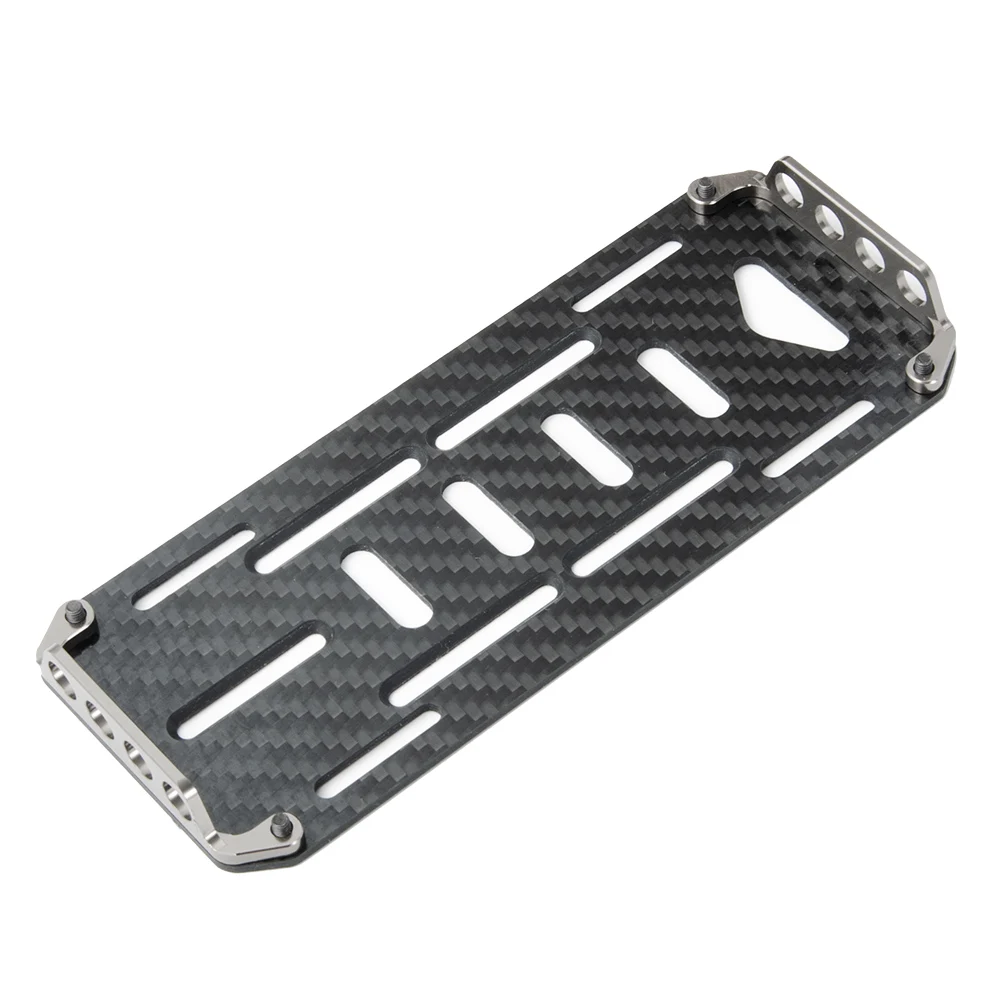MIBIDAO Carbon Fiber Battery Mounting Plate Tray with Metal Mount for Axial SCX10 1/10 RC Crawler Car Truck Model Upgrade Parts