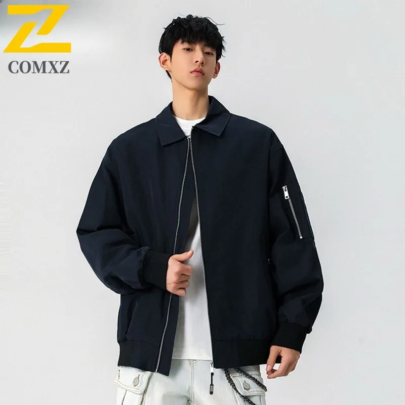 سترة رجالي لتسلق الجبال في الهواء الطلق من COMXZ، معاطف مريحة بياقة واقفة، مقاومة للرياح، معطف خريف خفيف الوزن #1