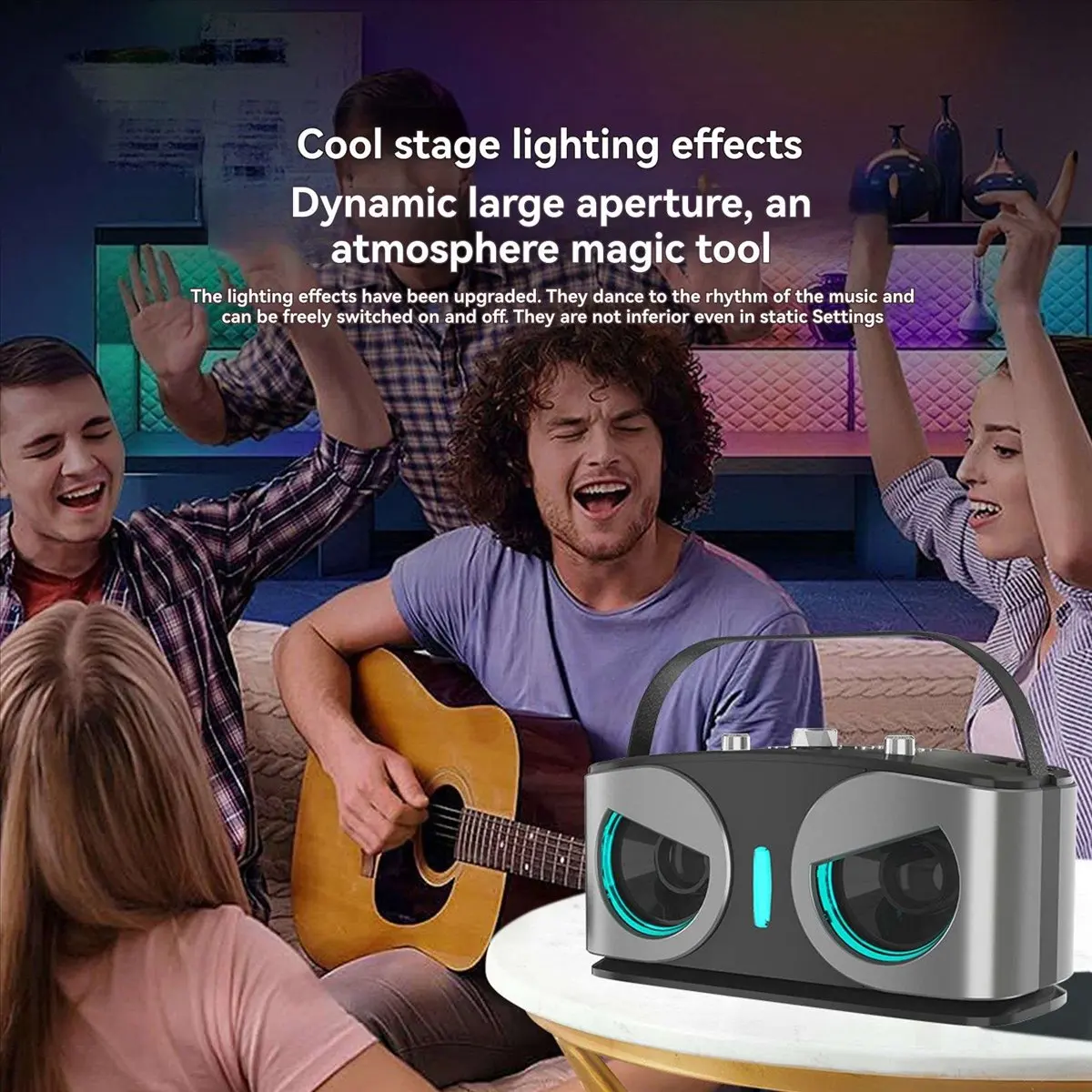 SD306plus Owl Bluetooth Speaker Powerful Portable with Dual Mics HIFI Sound Ideal for Karaoke and Outdoor Parties A