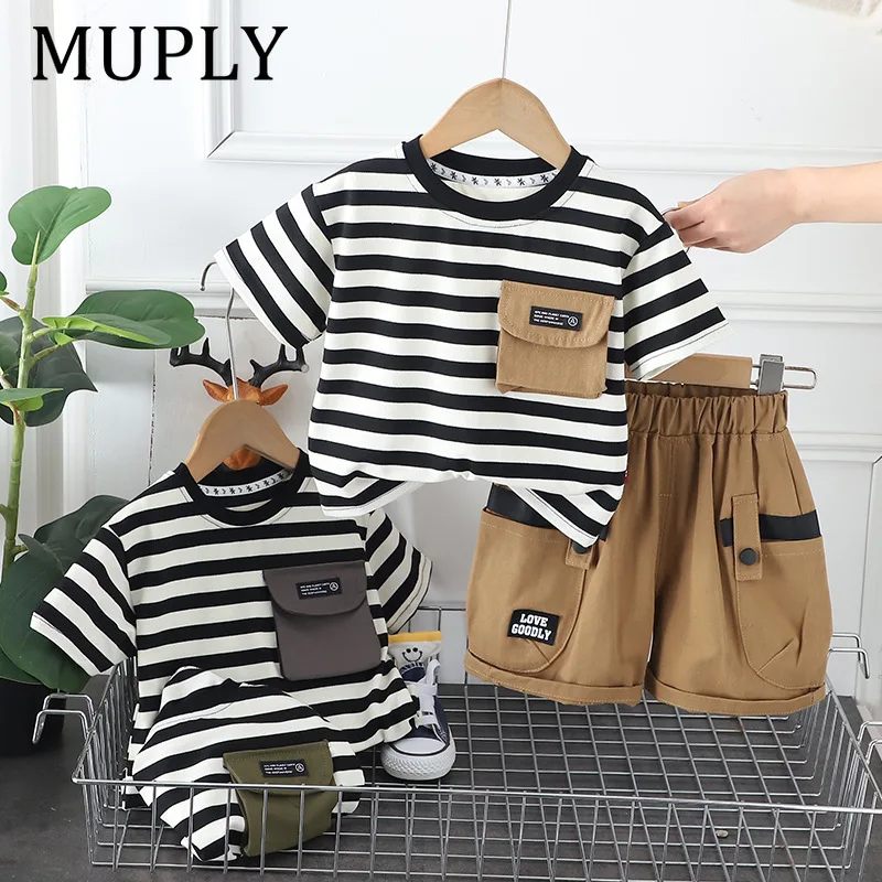 Fashion Summer Baby Girls Boys Clothing Set Kids Short Sleeve T-shirt And Shorts 2Pcs for Children Tracksuits Clothes outfits