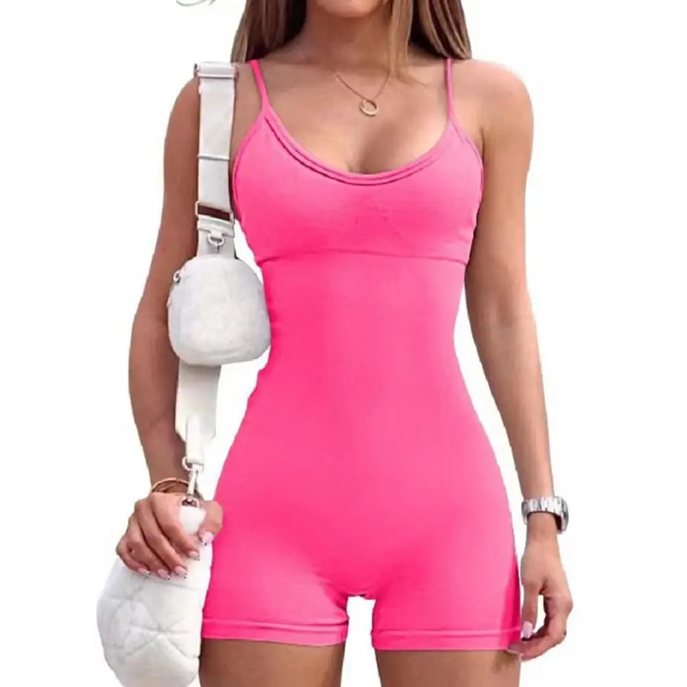 

Sleeveless Women Yoga Romper High Waist Tight Solid Color Slim Sling High Elastic Vest Jumpsuit Yoga Clothing