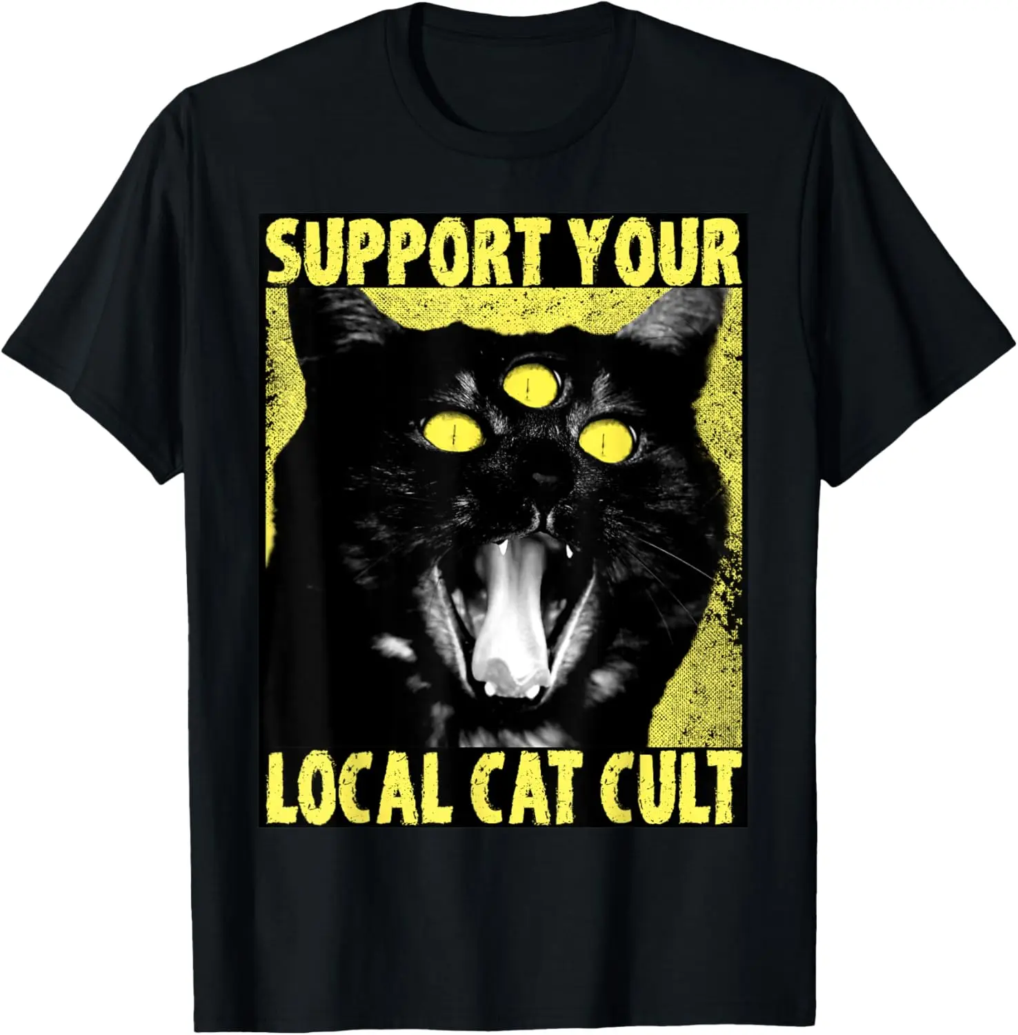 Support Your Local Cat Cult Occult Gothic Demon T-Shirt