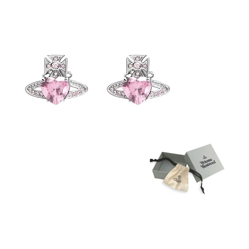 

Vivienne Westwood Crystal, Brass, Platinum Plated Earrings Women's Pink Diamond/Silver 6201031T-02P459-CN