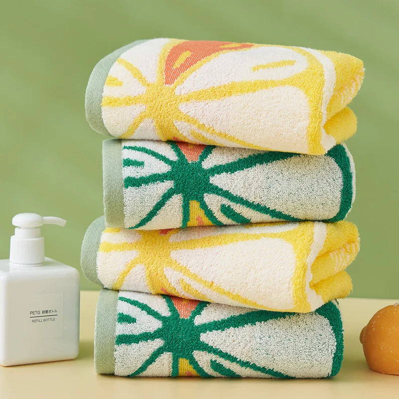 34x74cm Cute Towel for Adults Absorbent Quick Drying Spa Body Wrap Face Hair Shower lemon Towels Large Beach Cloth