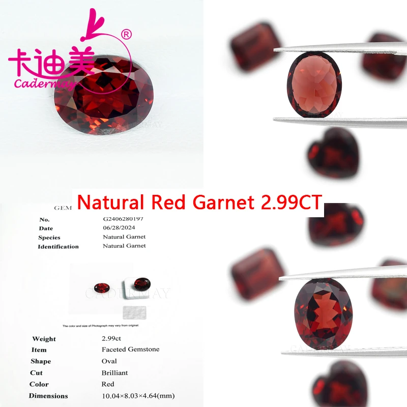 

Oval Cut Natural Red Garnet Loose Stone Garnet Gemstones With GRC Certificate For DIY Fine Jewelry Making