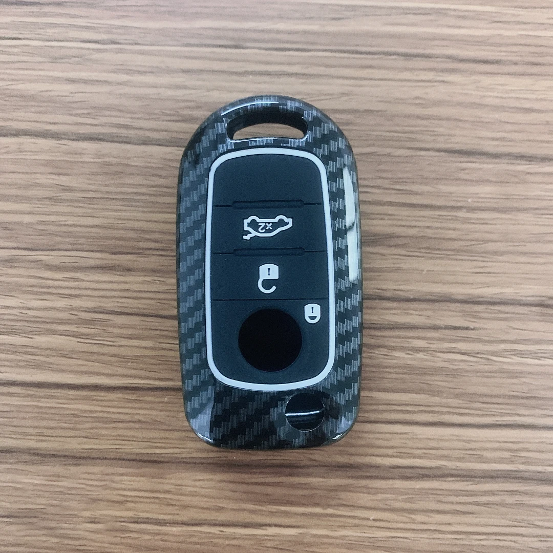 Carbon Abs Key Case for Fiat Tipo 3button Car Key Cover for Fiat Tipo 2018 2020 Flip Folding Holder Keychain Accessories