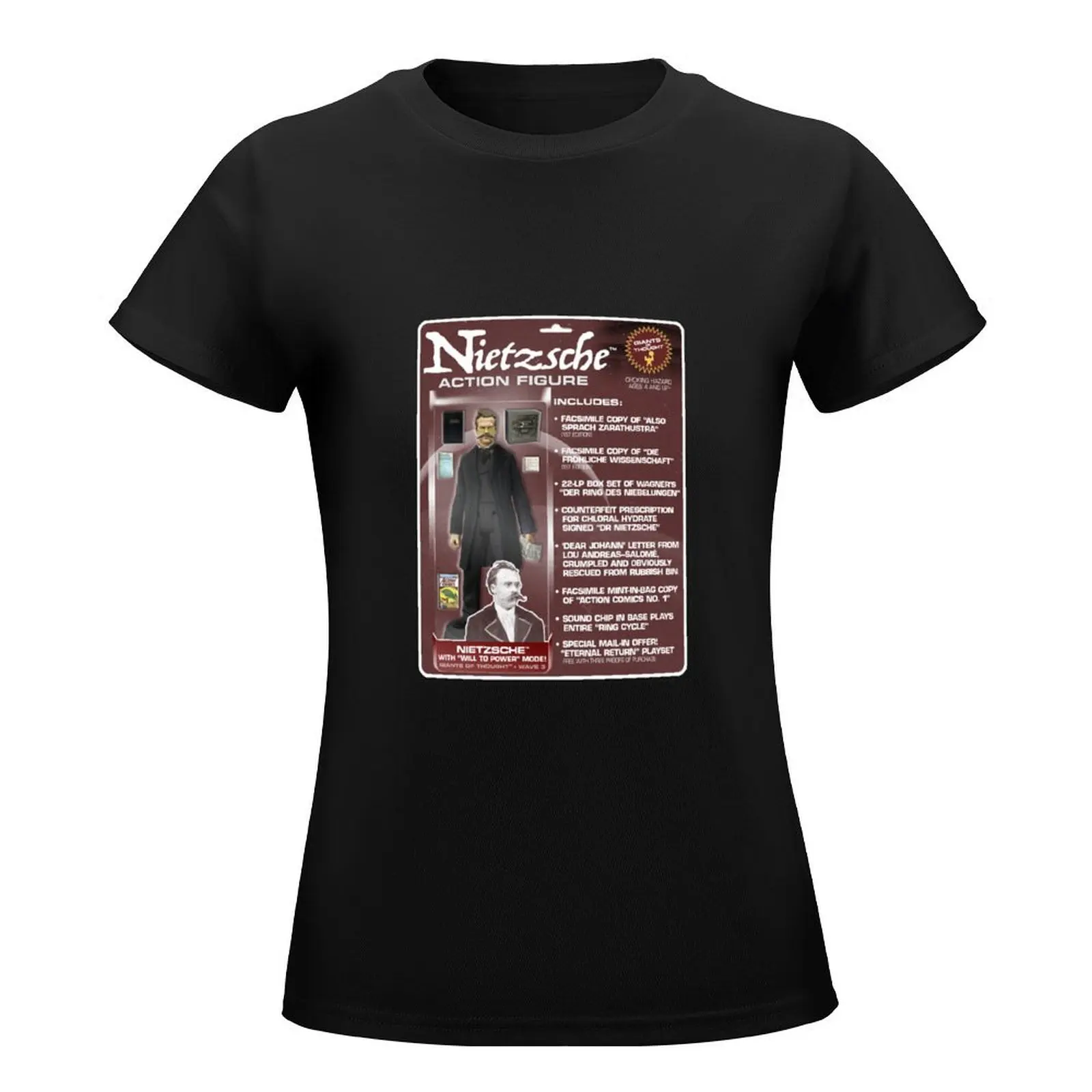 Nietzsche Action Figure T-Shirt shirts graphic tees plus size tops summer clothes black t-shirts for Women