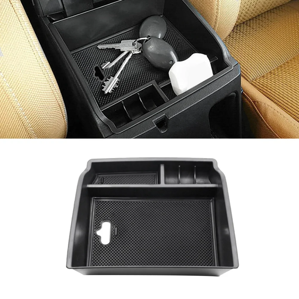 Car Central Console Armrest Storage Box Holder Interior Organizer Glove Tray for Toyota Hilux Revo/Hilux 2016-2019 Black