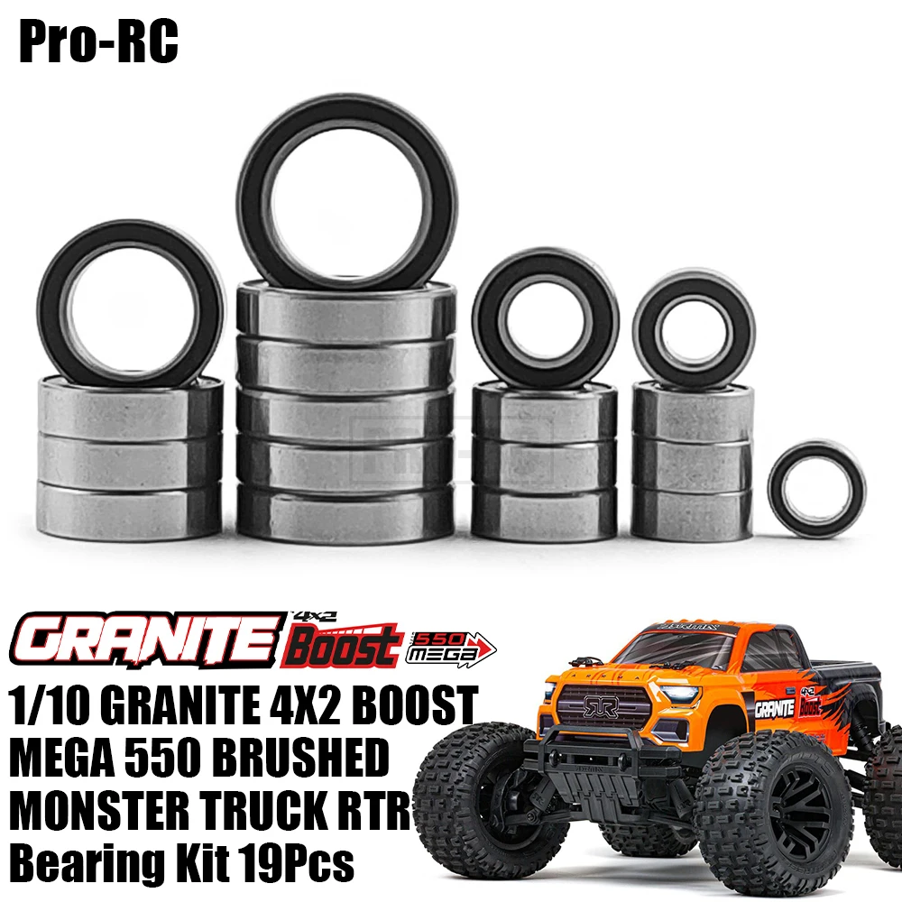 For Arrma 1/10 Granite 4X2 Boost Mega 550 Brushed MT Sealed Bearing Kit 19Pcs