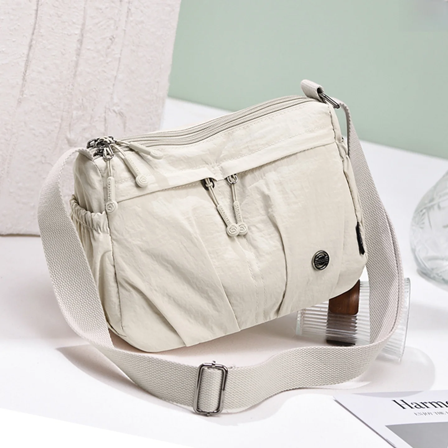 Korean Style Casual Nylon Women's Shoulder Bag Large Capacity Commuter Diagonal Bag Fashionable All-Match Single Shoulder Bag