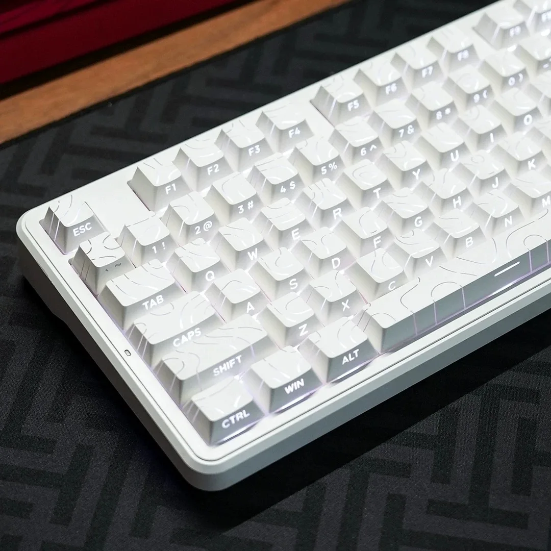 Topografische Tastenkappen 4.0 Version Shine Through 97/134 Tasten PBT Cherry Profil Seitendruck Hintergrundbeleuchtung für MX Gamer Mechanische Tastatur