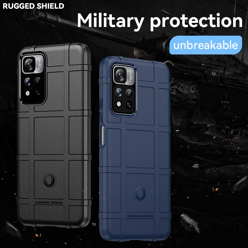 Rugged Shield Shell Case For Redmi Note 11 10 10S  8 Pro 11S 9S 8T 9A 10C 9C 9T 7A 8A Anti Shock Armor Case Back Cover Housing