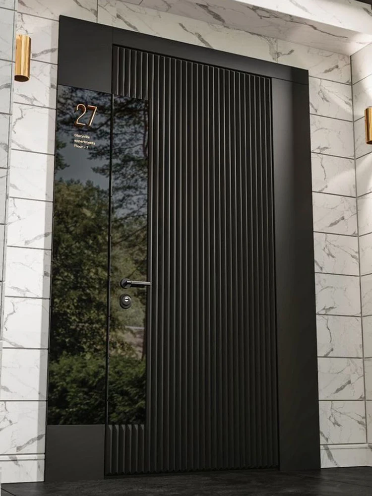 Sixinalu Gaint Entrance Door Panel Security Front Entry Exterior Interior Door Glossy Gate Home Decor Custom Aluminum 1.5X2.2M