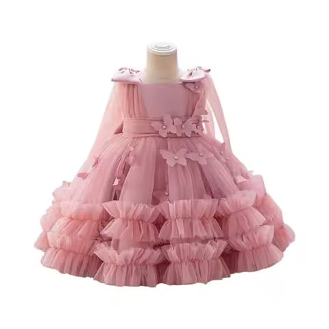 New Girl Princess Dress Summer Children Girls Elegant Sparkly Tulle Performance Dress Banquet Evening Dress Birthday Gift