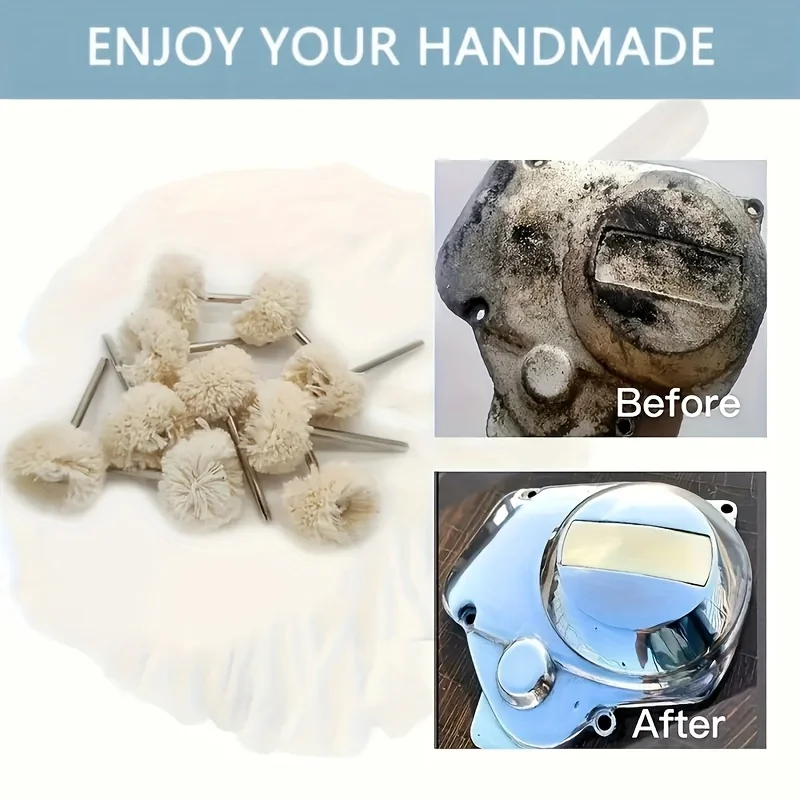 30pcs 2.35/3mm Cotton Polishing Buffing Wheel Rotary Tool For Rotary Tool Accessory Polishing Wheel Jewelry Polishing Kit