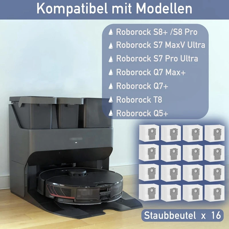 Bolsas de aspiradora para Roborock S8 + / S8 Pro Ultra / S7 Maxv Ultra / S7 Pro Ultra / Q7 Max + / Q7 + / Q5 +, bolsas de polvo