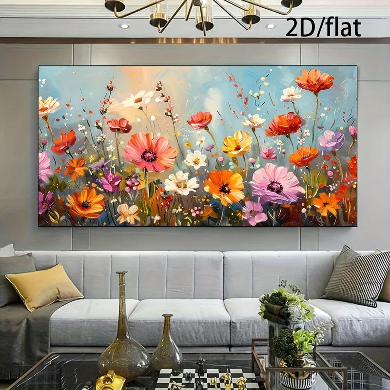 Frameless Modern Canvas Painting Wall Art Colorful Flower Posters Decoration Nordic Canvas Prints