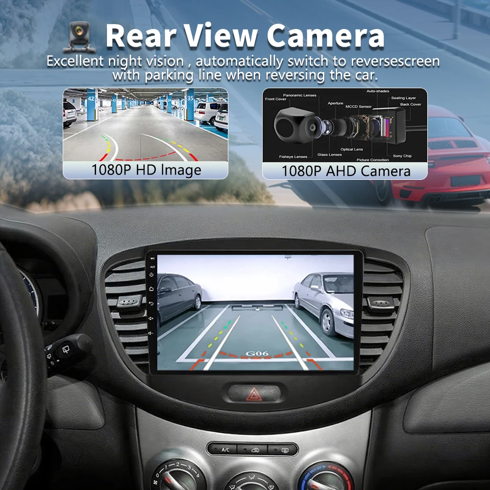 Android 16 Car Radio For Hyundai I10 2007 2008 2009 2010 2011 2012 2013 Carplay Auto GPS Recorder Multimedia Player 4G+WiFi DSP