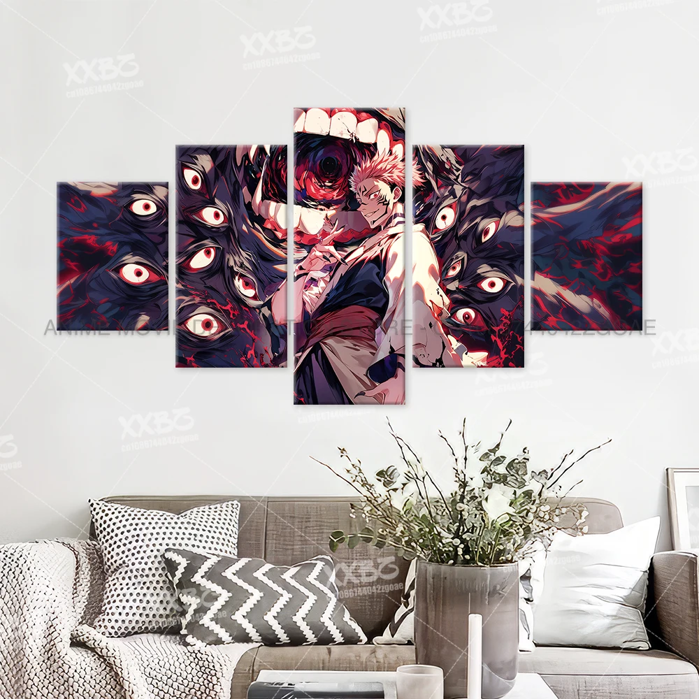 Anime Jujutsu Kaisen Charakter 5PCS Home Decor Leinwand Gemälde Bilder Wand Kunst Gedruckt Poster Kein Rahmen Kunstwerk Wohnzimmer – Detail 18