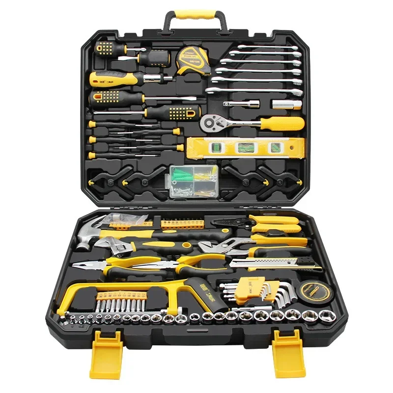 168 PCS socket wrench car auto repair tool kit mixed tool set hand tool kit with storage box screwdriver