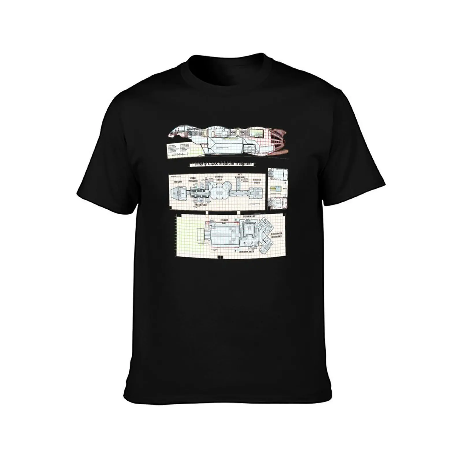 Serenity Firefly floorplan schematics T-Shirt Soft Touch Basic Cotton T-Shirt