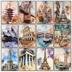 5D DIY Diamond Painting City Landscape European Architecture 3D Mosaic Embroidery Cross Stitch Kit Home Decoration Gift