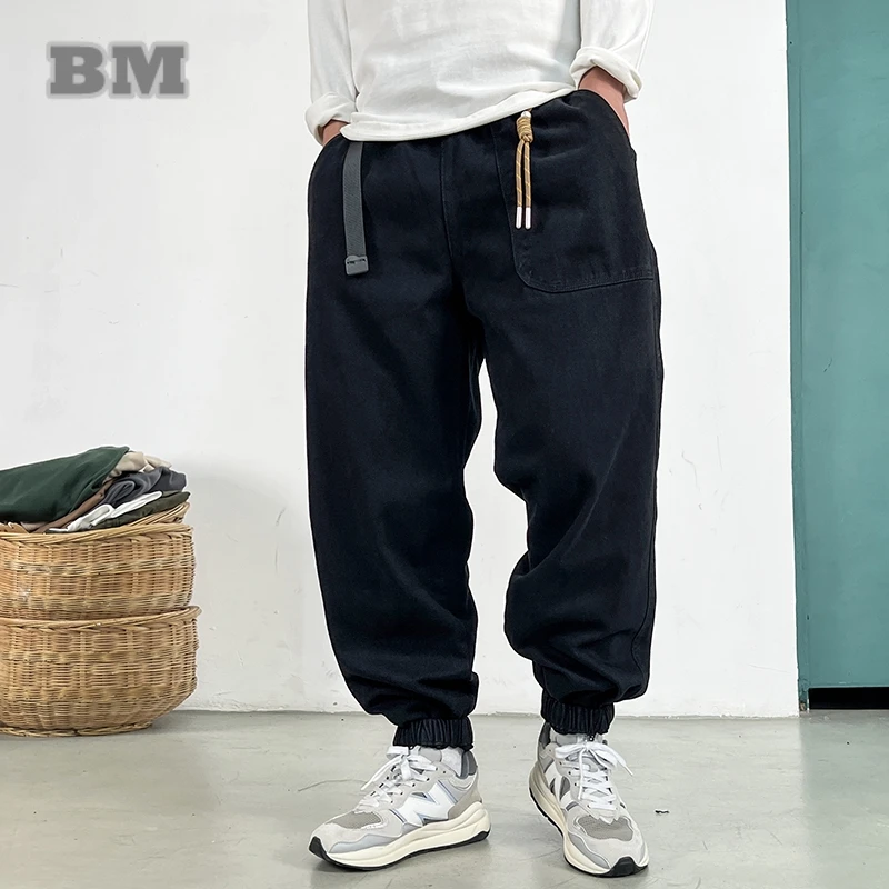 American Streetwear Plus Size Casual Pants Men Vintage Hip Hop Baggy Jogging Pants Japanese Harajuku Fashion Cotton Trousers