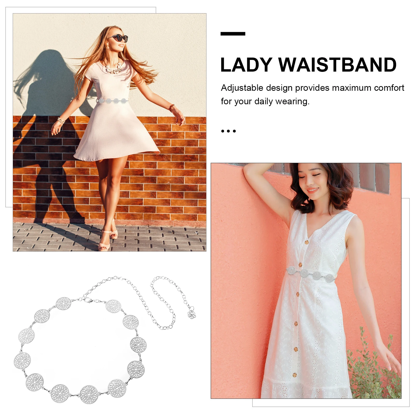 

Chic Metal Waist Chain Women Dress Belt Accessories Fashion Sweater Belt Jewelry Club Halloween Christmas Costume Decoration