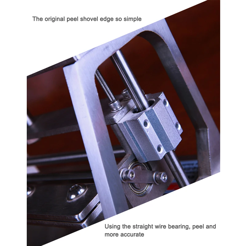 304 Stainless Steel Manual Leather Peeling Machine 200mm Width Multifunctional 3-In-1 Thinning Scraping And Trenching Machine