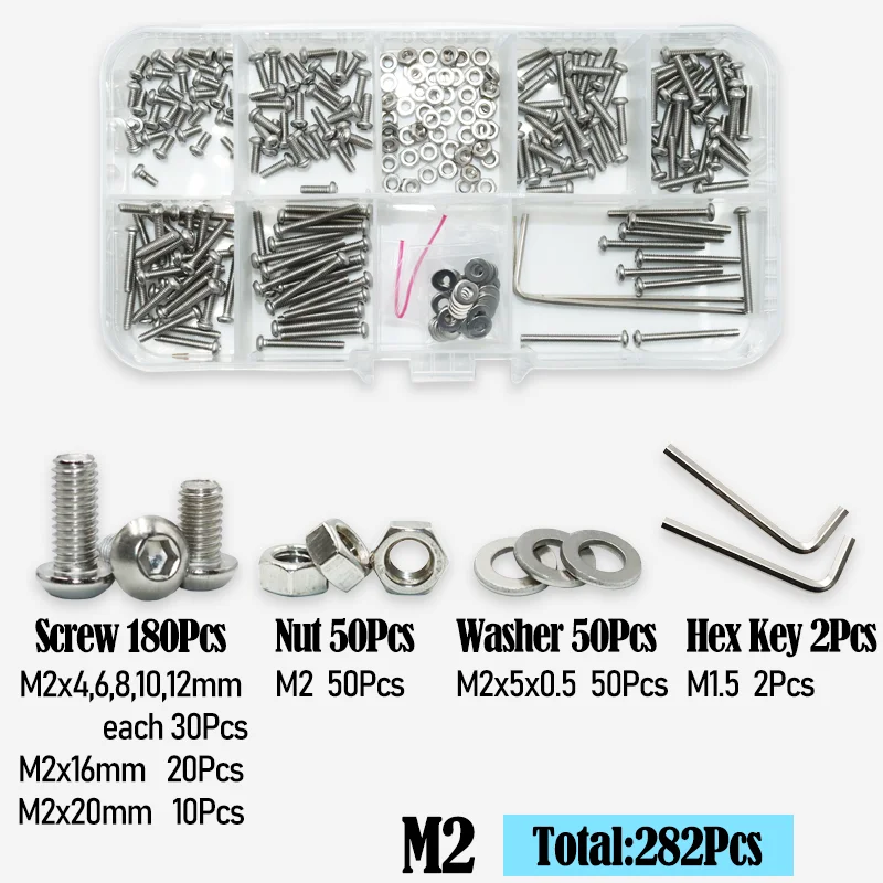 Innensechskant-Halbrundkopfschraube, Mutter, Unterlegscheibe, M2, M3, M4, M5, M6, Edelstahl, Inbus, vollständiger Maschinenbolzen für Motorradmöbel – Detail 10