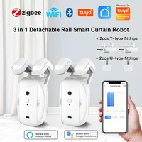 Tuya 3 en 1 Motor de cortinas inteligentes Robot de cortina eléctrica WIFI aplicación abierta automática temporizador de Control remoto funciona con Alexa Google Home