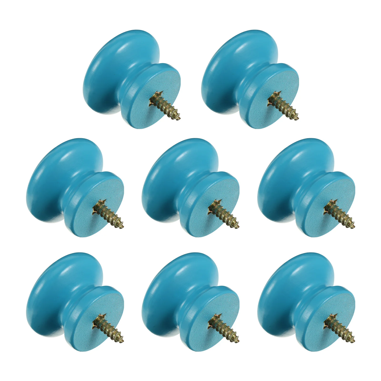 

8Pcs Single Hole Solid Wood Door Handles Durable Round Knobs for Cabinets Wardrobes Closet Installation Round Door Handle