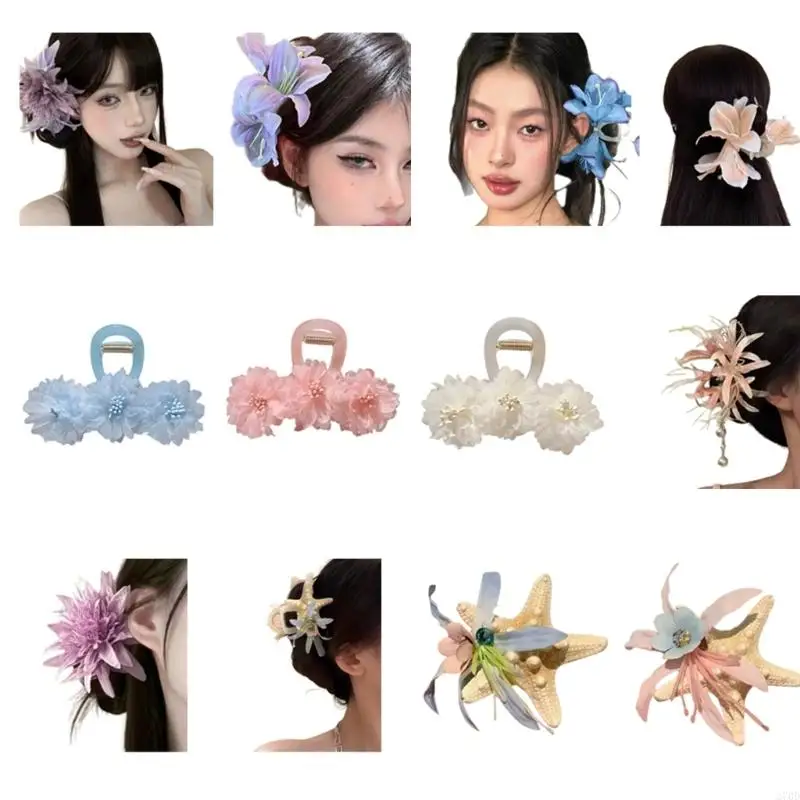 270D Pfingstrosen-Haarspange chinesischen Stil, elegante Blumenaccessoires für Frauen mit realistischem Design, stilvolles